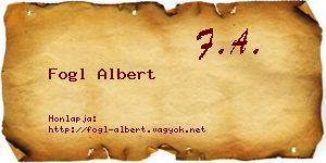 Fogl Albert névjegykártya